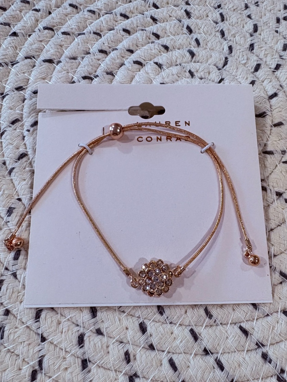 ⭐️ 5/$25 Rose Gold Floral Crystal Adjustable Bracelet